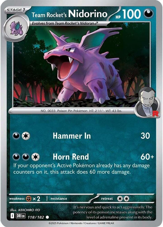 Team Rocket's Nidorino Normal SV10: Destined Rivals Common 118/182