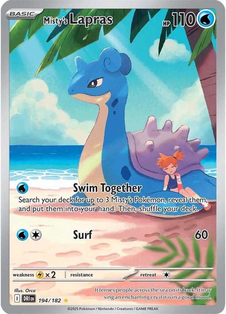 Misty's Lapras - 194/182 Holofoil SV10: Destined Rivals Illustration Rare 194/182