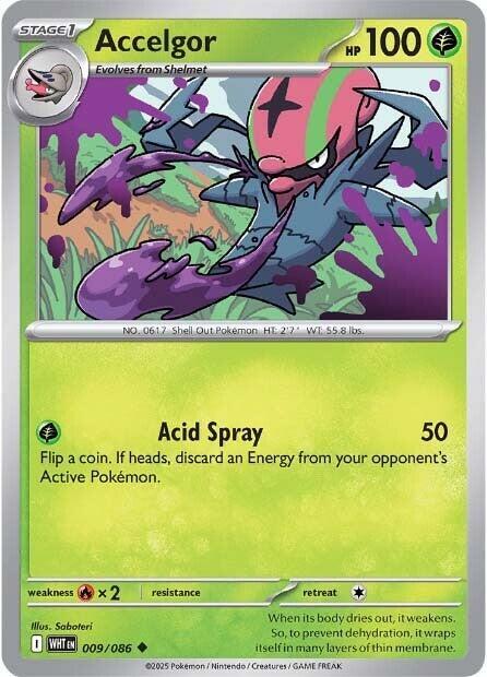 Accelgor Reverse Holofoil SV: White Flare Uncommon 009/086