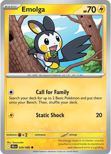 Emolga Normal SV: Black Bolt Common 029/086