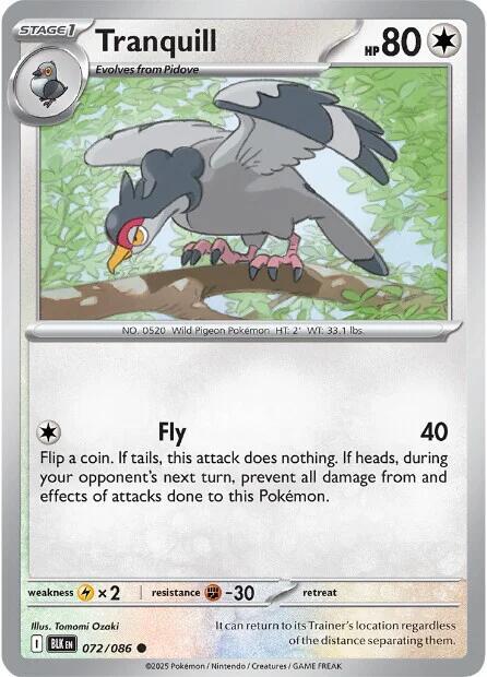 Tranquill Normal SV: Black Bolt Common 072/086