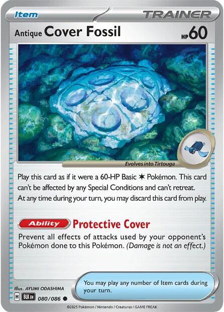 Antique Cover Fossil Normal SV: Black Bolt Common 080/086