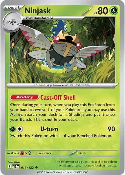 Ninjask - 017/132 Normal ME01: Mega Evolution Uncommon 017/132