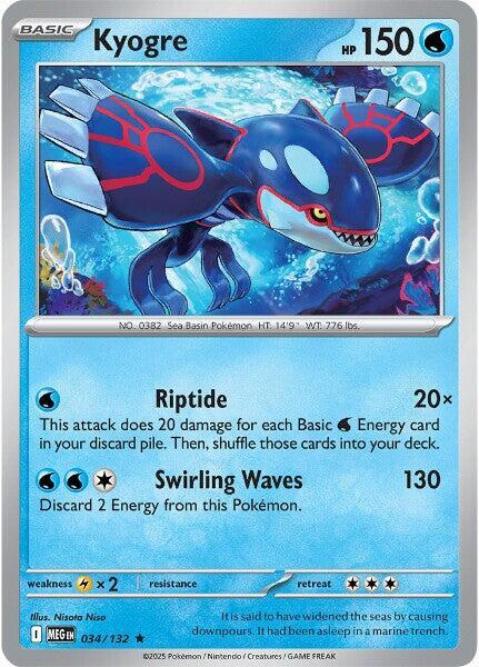 Kyogre Holofoil ME01: Mega Evolution Rare 034/132