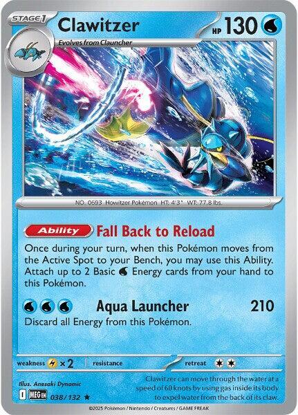 Clawitzer - 038/132 Holofoil ME01: Mega Evolution Rare 038/132
