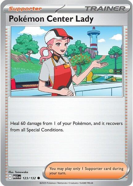 Pokemon Center Lady Reverse Holofoil ME01: Mega Evolution Common 123/132