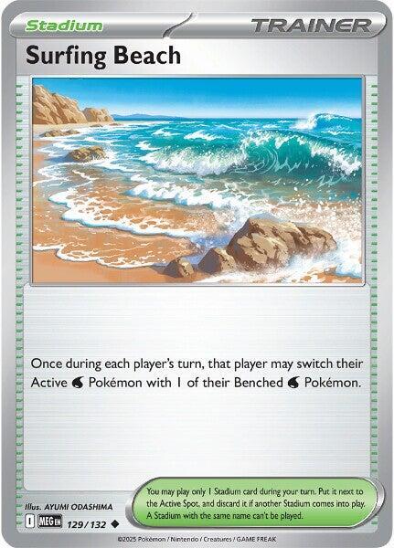 Surfing Beach Reverse Holofoil ME01: Mega Evolution Uncommon 129/132