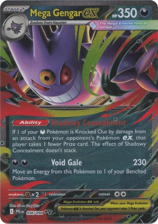 Mega Gengar ex Holofoil ME02: Phantasmal Flames Double Rare 056/094