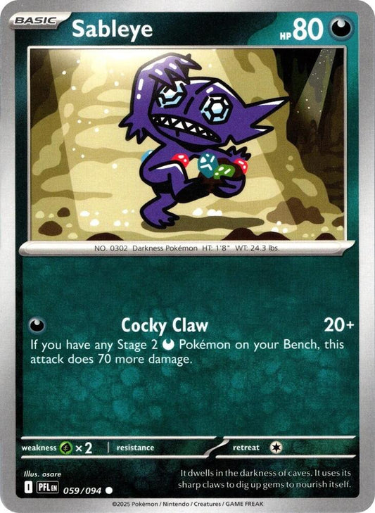 Sableye Normal ME02: Phantasmal Flames Common 059/094