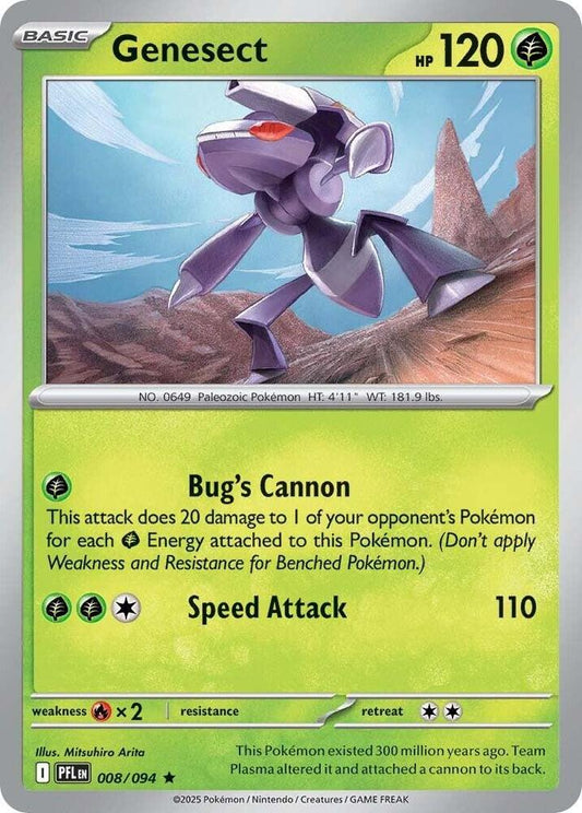 Genesect Reverse Holofoil ME02: Phantasmal Flames Rare 008/094