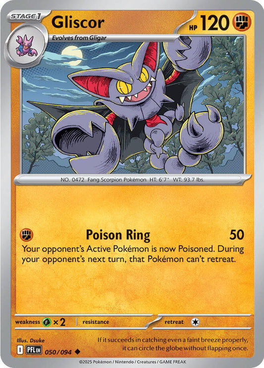 Gliscor Reverse Holofoil ME02: Phantasmal Flames Uncommon 050/094