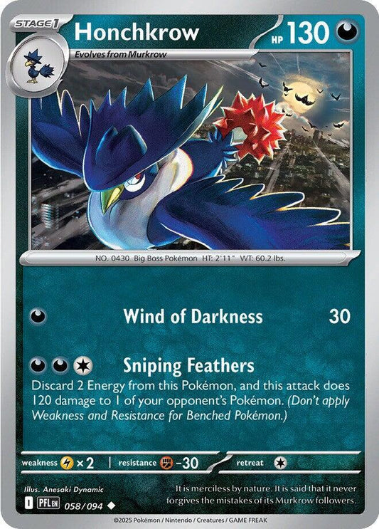 Honchkrow Normal ME02: Phantasmal Flames Uncommon 058/094