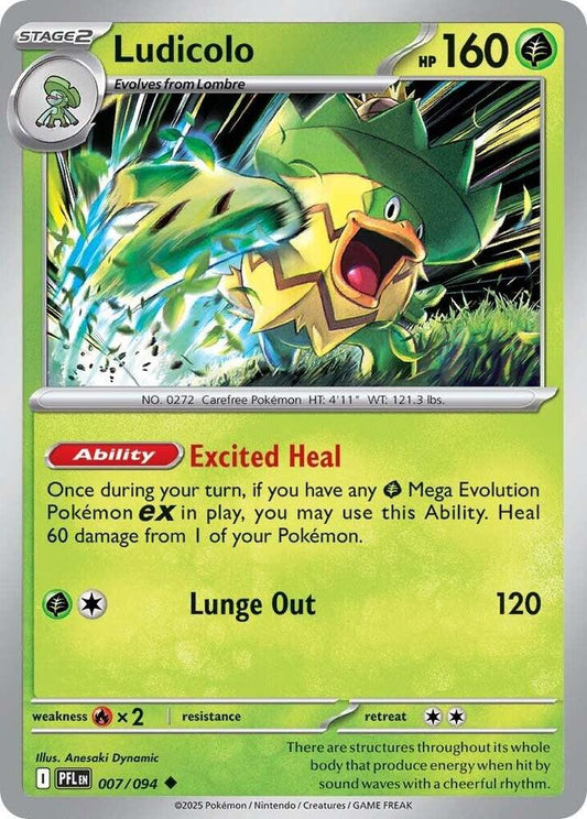 Ludicolo - 007/094 Normal ME02: Phantasmal Flames Uncommon 007/094