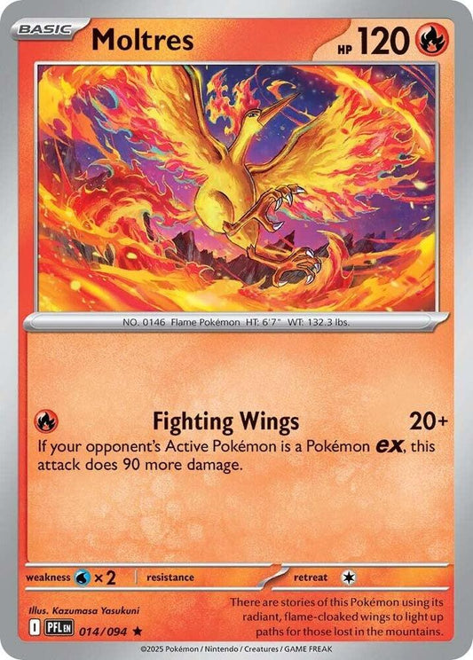 Moltres Holofoil ME02: Phantasmal Flames Rare 014/094