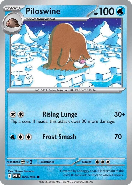 Piloswine Reverse Holofoil ME02: Phantasmal Flames Common 024/094