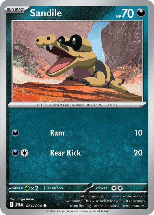 Sandile Reverse Holofoil ME02: Phantasmal Flames Common 064/094