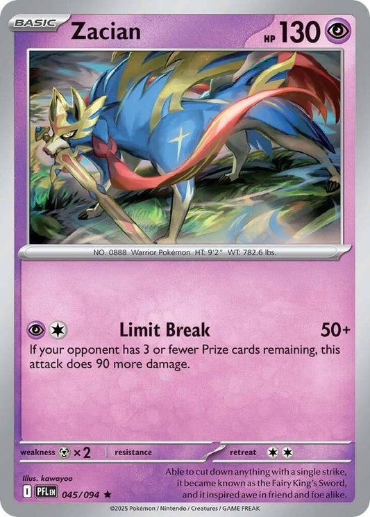 Zacian - 045/094 Holofoil ME02: Phantasmal Flames