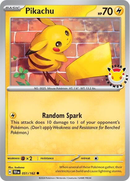 Pikachu (Pokemon Day 2026) Holofoil Miscellaneous Cards & Products Common 051/162