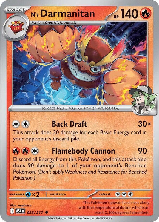 N's Darmanitan Normal ME: Ascended Heroes Uncommon 033/217