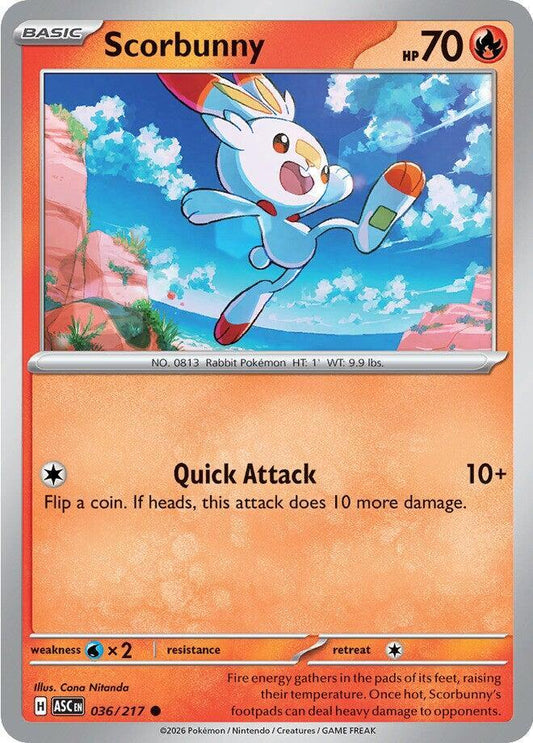 Scorbunny - 036/217 Normal ME: Ascended Heroes Common 036/217