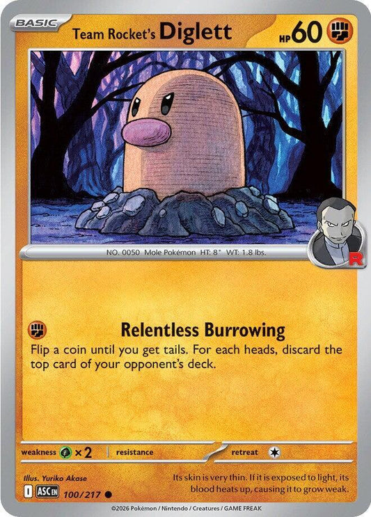 Team Rocket's Diglett Normal ME: Ascended Heroes