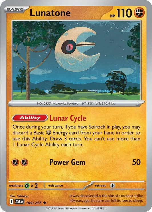 Lunatone Holofoil ME: Ascended Heroes Rare 105/217