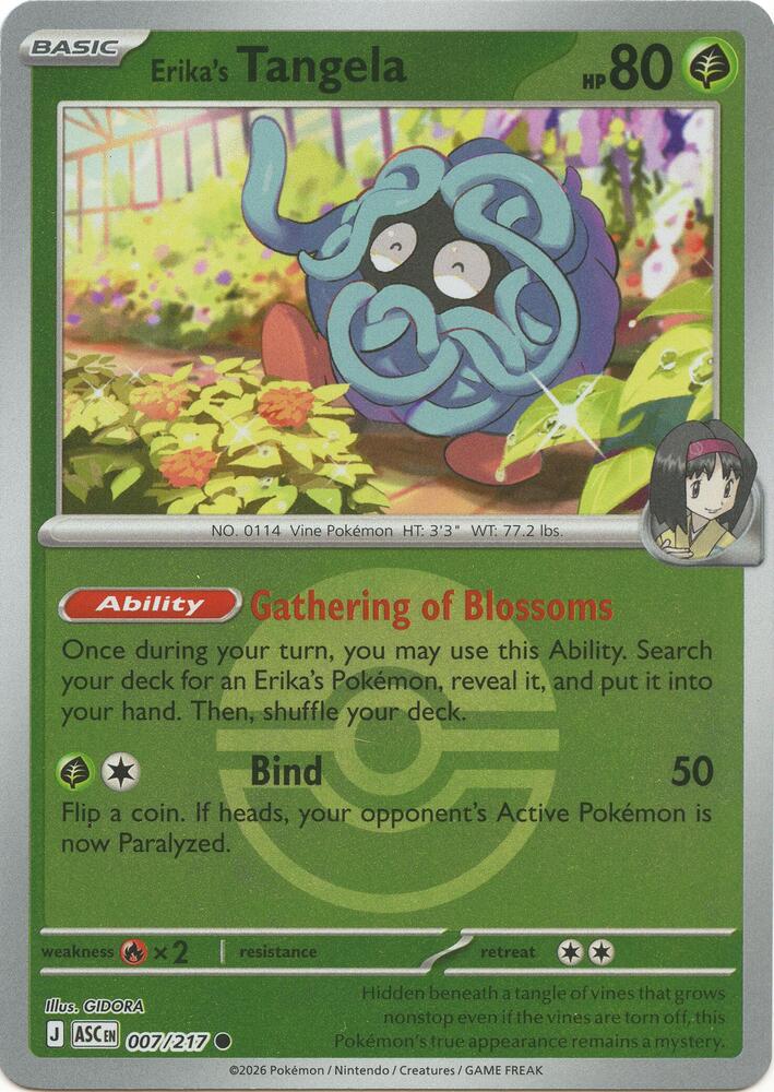 Erika's Tangela - 007/217 (Poke Ball) Reverse Holofoil ME: Ascended Heroes Common 007/217