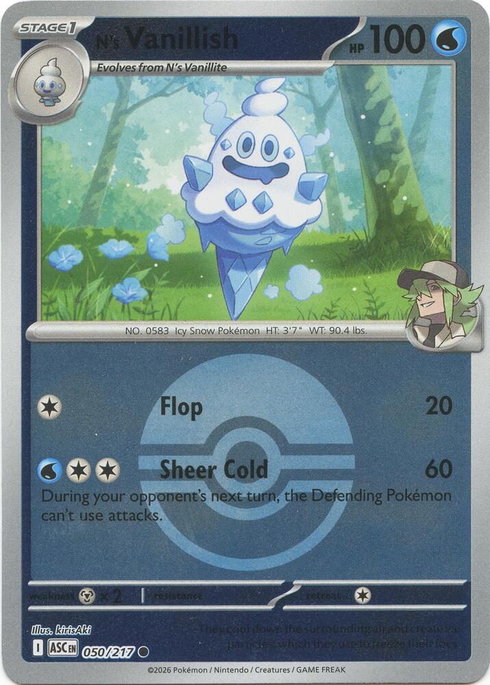 N's Vanillish (Poke Ball) Reverse Holofoil ME: Ascended Heroes