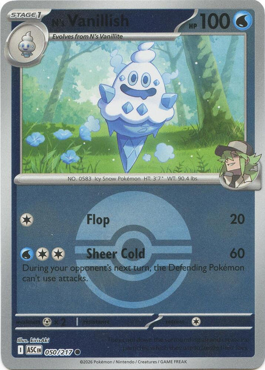 N's Vanillish (Poke Ball) Reverse Holofoil ME: Ascended Heroes