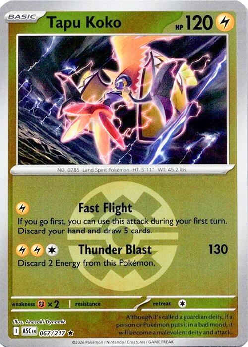 Tapu Koko (Quick Ball) Reverse Holofoil ME: Ascended Heroes