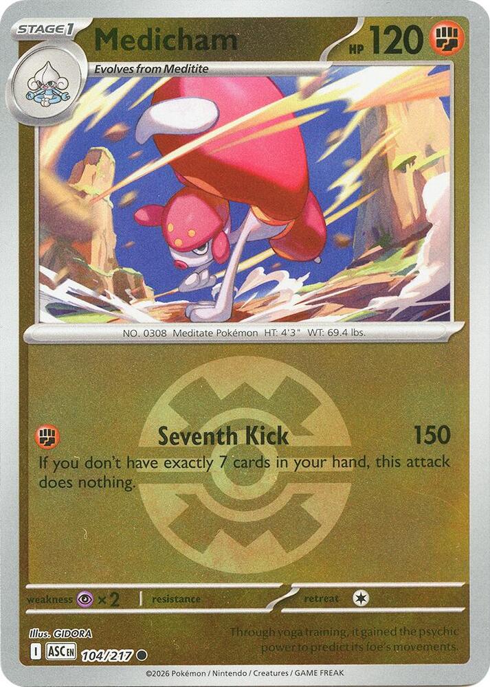 Medicham - 104/217 (Quick Ball) Reverse Holofoil ME: Ascended Heroes