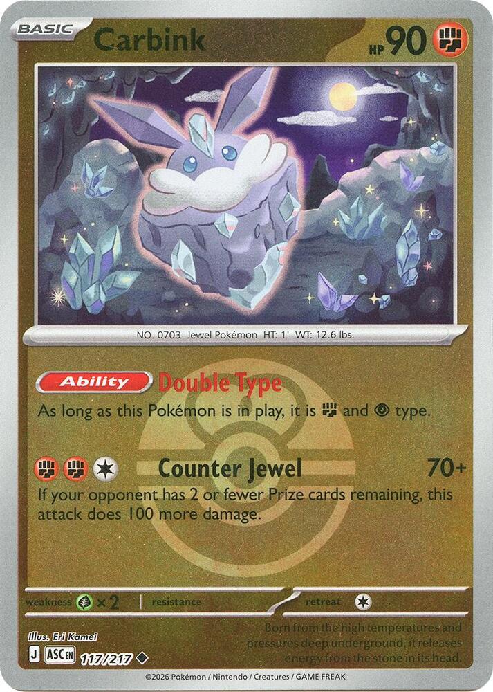 Carbink - 117/217 (Love Ball) Reverse Holofoil ME: Ascended Heroes Uncommon 117/217