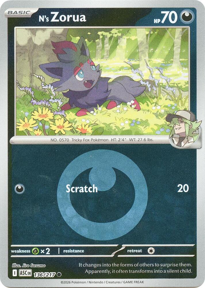 N's Zorua (Energy Symbol Pattern) Reverse Holofoil ME: Ascended Heroes
