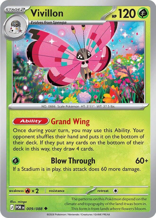 Vivillon Reverse Holofoil ME03: Perfect Order Uncommon 009/088