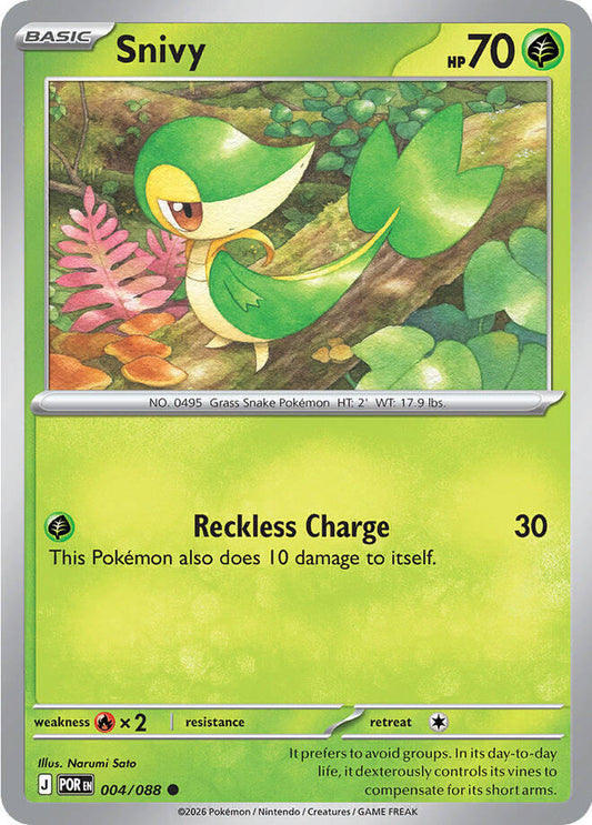 Snivy Reverse Holofoil ME03: Perfect Order Common 004/088