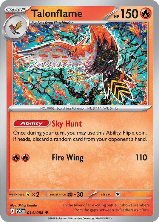 Talonflame - 014/088 Reverse Holofoil ME03: Perfect Order Uncommon 014/088