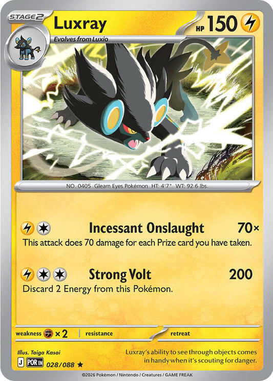 Luxray Reverse Holofoil ME03: Perfect Order Rare 028/088