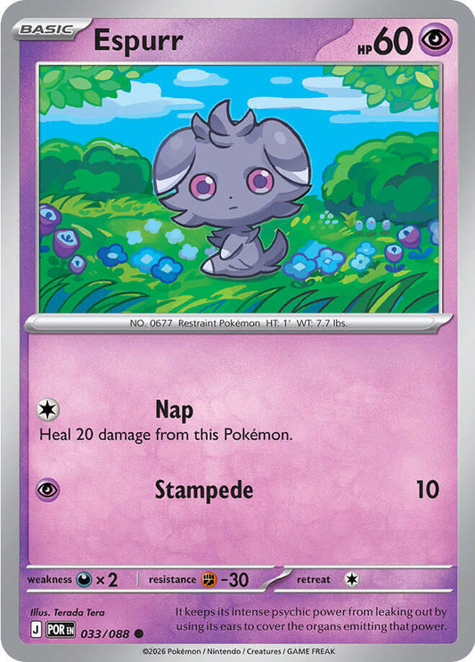 Espurr - 033/088 Reverse Holofoil ME03: Perfect Order Common 033/088