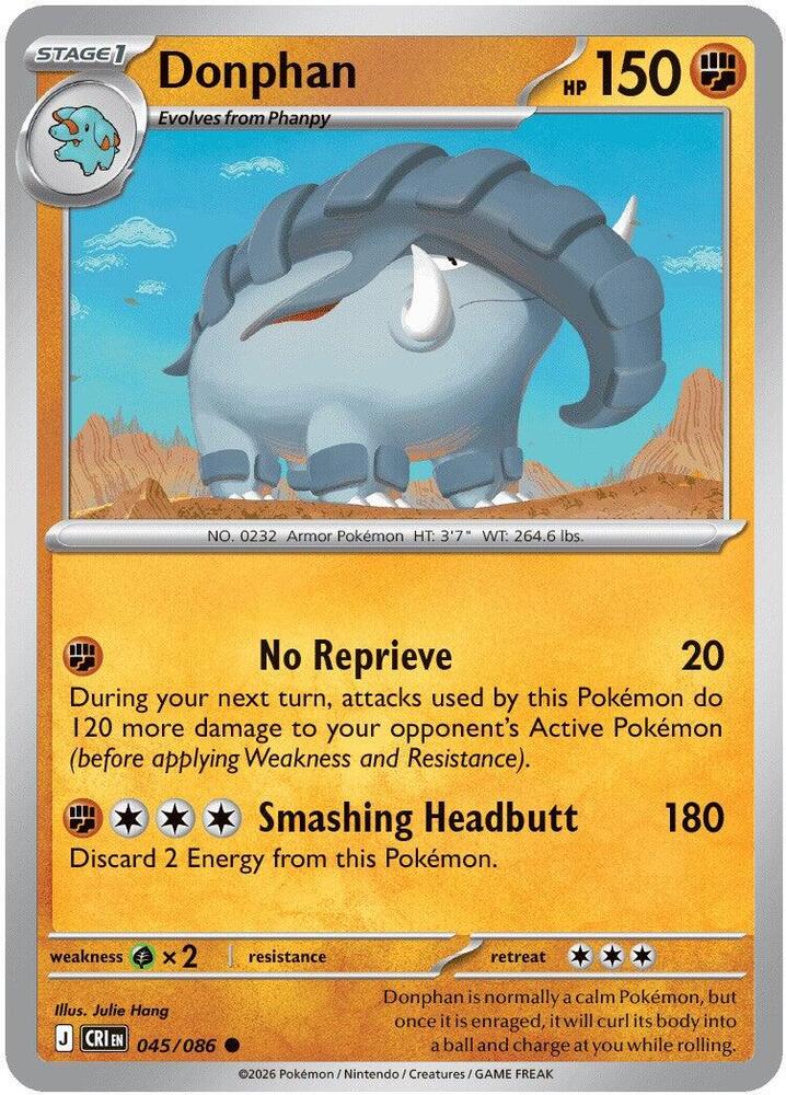 Donphan Reverse Holofoil ME04: Chaos Rising