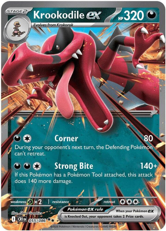 Krookodile ex Holofoil ME04: Chaos Rising Double Rare 055/086