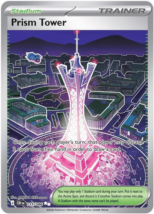 Prism Tower - 111/086 Holofoil ME04: Chaos Rising Ultra Rare 111/086