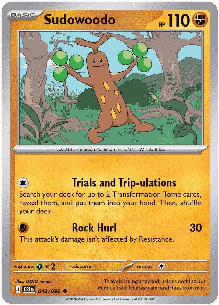Sudowoodo Reverse Holofoil ME04: Chaos Rising