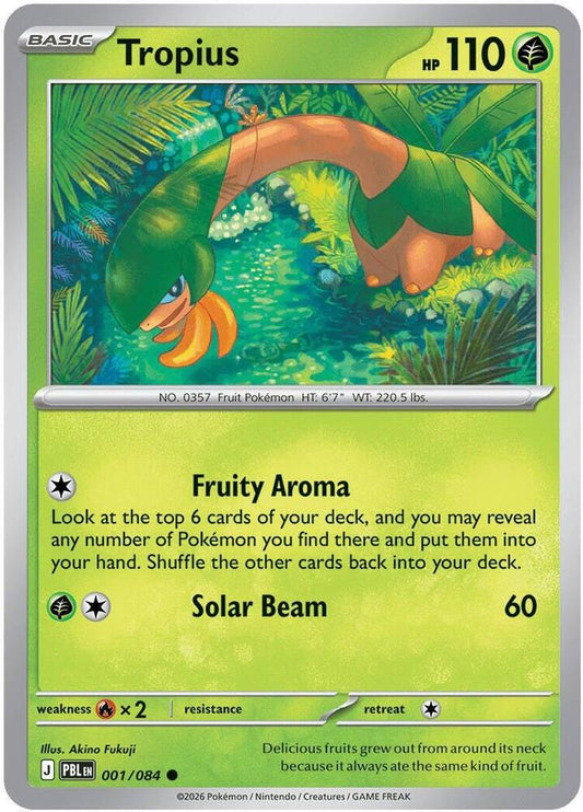 Tropius Reverse Holofoil ME05: Pitch Black Common 001/084