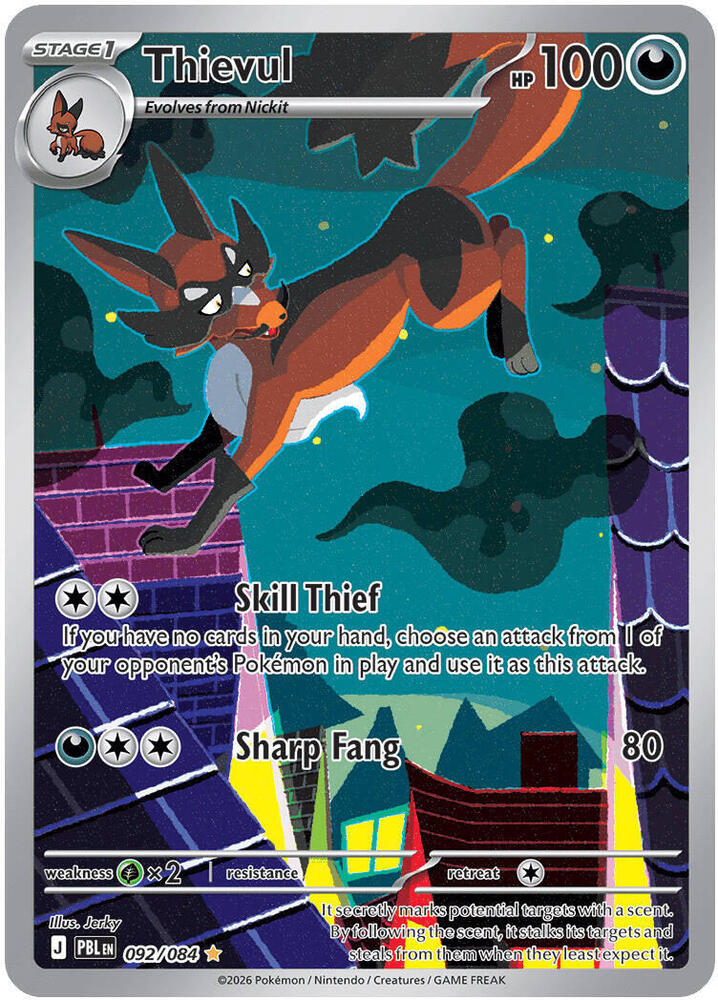 Thievul - 092/084 Holofoil ME05: Pitch Black Illustration Rare 092/084