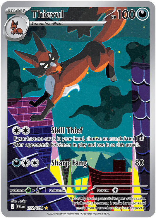 Thievul - 092/084 Holofoil ME05: Pitch Black Illustration Rare 092/084