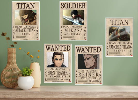 Attack On Titan-Wanted Posters A5 20s