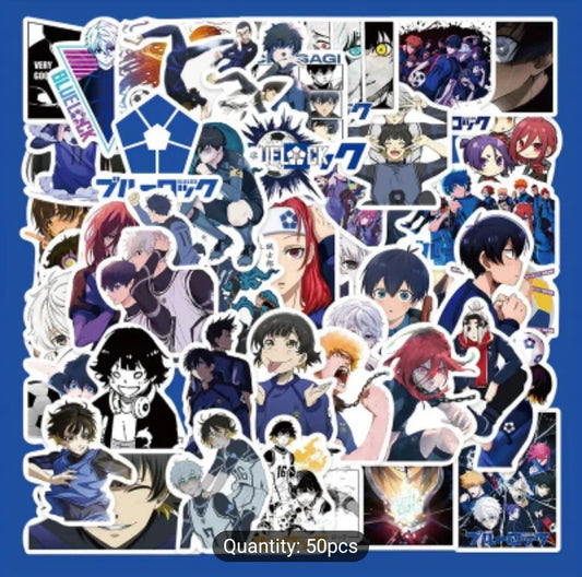 Blue Lock-Stickers 50pcs