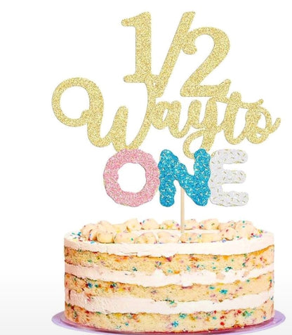 Cake Topper- Half-way To One Assorted