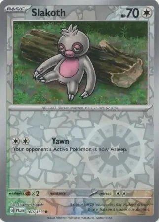 Slakoth Reverse Holofoil SV02: Paldea Evolved Common 160/193