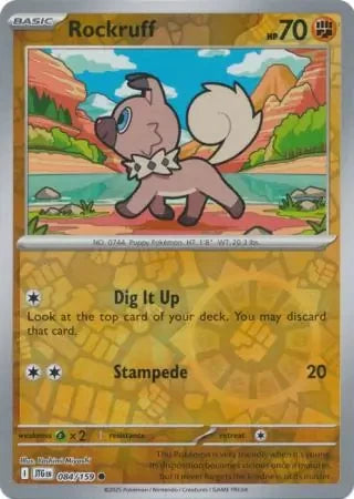 Rockruff Reverse Holofoil SV09: Journey Together Common 084/159